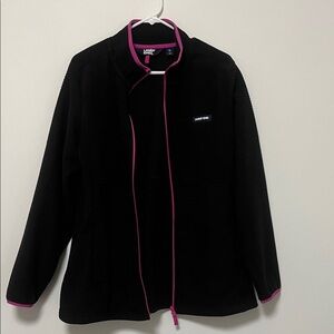 Lands' End Women's Black Jacket with Pink Accents